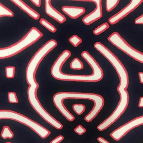 Laundry by Shelli Segal Black and Navy Geometric Dress Gathered Bell Sleeve - Picture 4 of 9